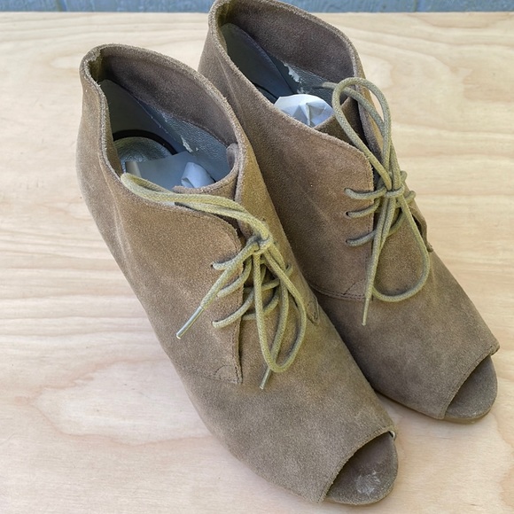 LOFT Suede Peep Toe Booties size 8 - Picture 3 of 10